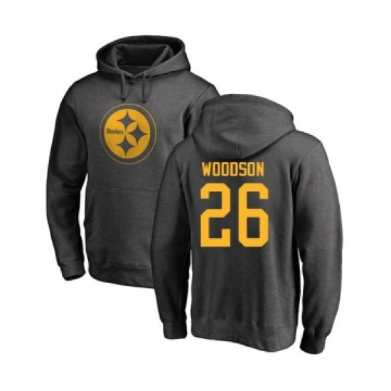 Football Pittsburgh Steelers #26 Rod Woodson Ash One Color Pullover Hoodie - Jersey