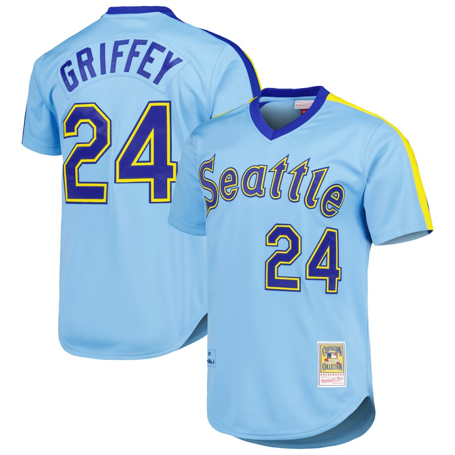Men's Seattle Mariners Ken Griffey Jr. Mitchell & Ness Light Blue Cooperstown Collection Authentic Jersey - Jersey