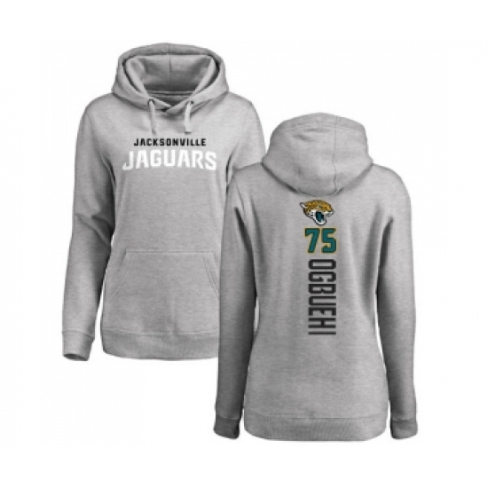 Football Women's Jacksonville Jaguars #75 Cedric Ogbuehi Ash Backer Pullover Hoodie - Jersey