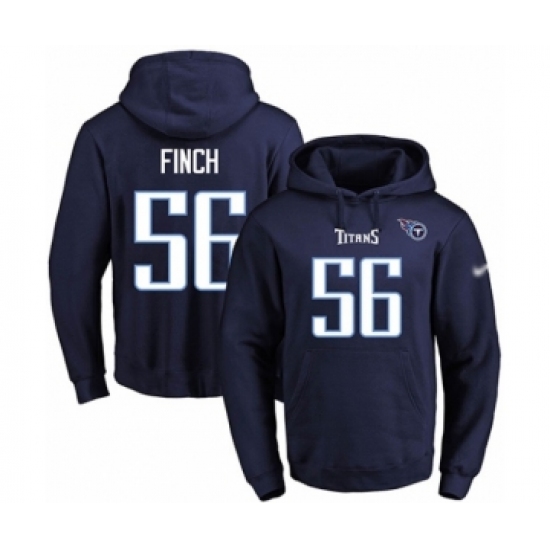 Football Men's Tennessee Titans #56 Sharif Finch Navy Blue Name & Number Pullover Hoodie - Jersey