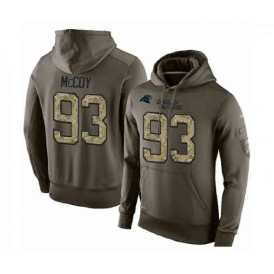 Football Carolina Panthers #93 Gerald McCoy Green Salute To Service Men's Pullover Hoodie - Jersey