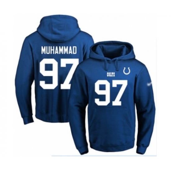 Football Men's Indianapolis Colts #97 Al-Quadin Muhammad Royal Blue Name & Number Pullover Hoodie - Jersey