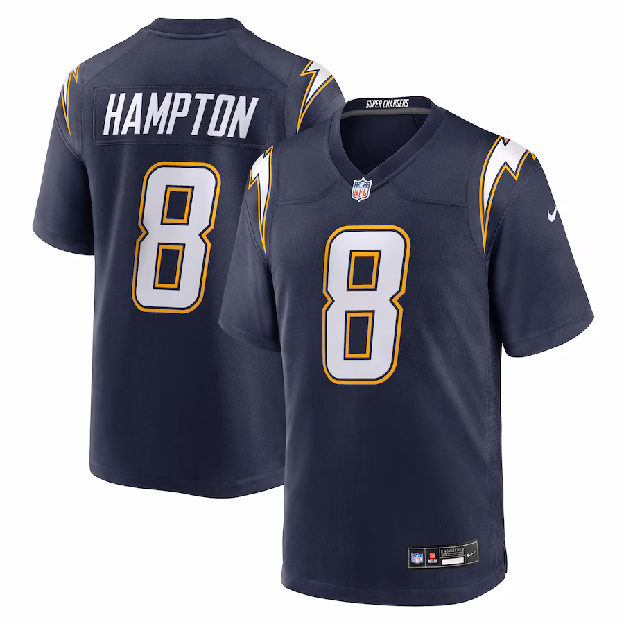 Men's Los Angeles Chargers Omarion Hampton Nike Navy Alternate Super Chargers Game Player Jersey - Jersey