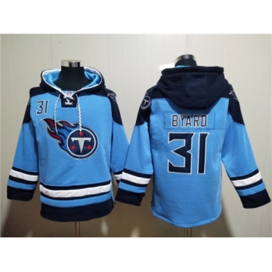 Men's Tennessee Titans #31 Kevin Byard Blue Lace-Up Pullover Hoodie - Jersey
