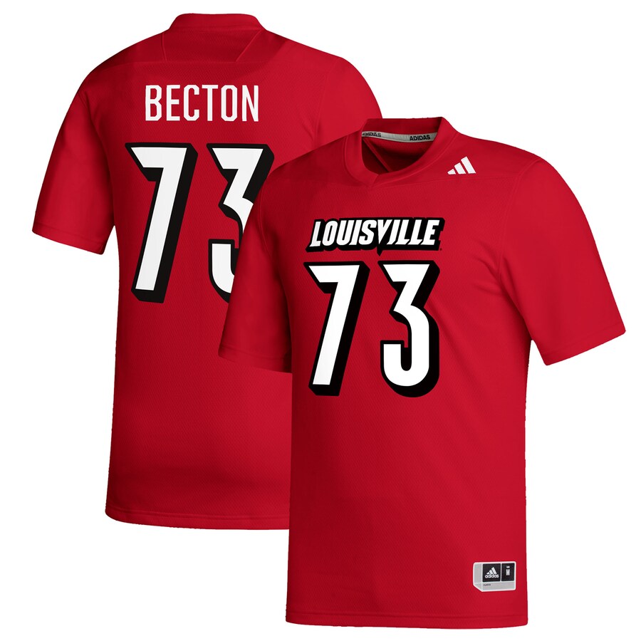 Men's adidas Mekhi Becton Red Louisville Cardinals Replica Football Alumni Jersey - Jersey