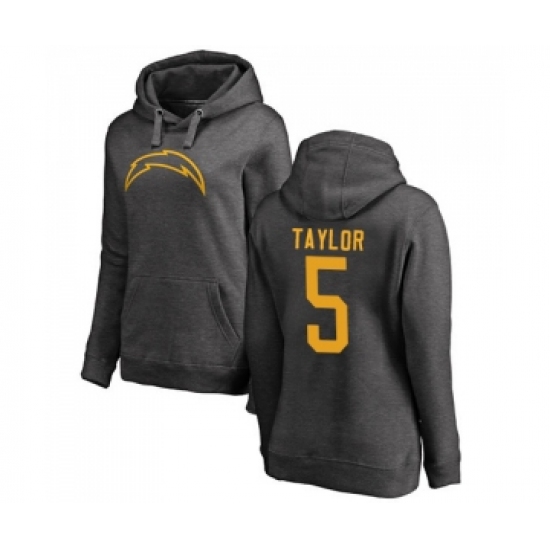 Football Women's Los Angeles Chargers #5 Tyrod Taylor Ash One Color Pullover Hoodie - Jersey