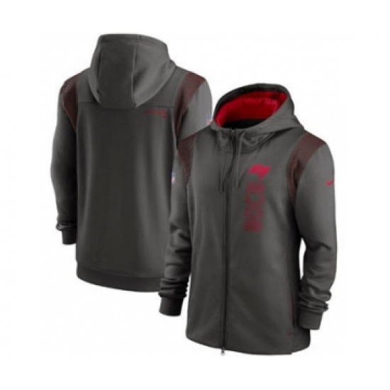 Men's Tampa Bay Buccaneers 2021 Pewter Sideline Team Performance Full-Zip Hoodie - Jersey