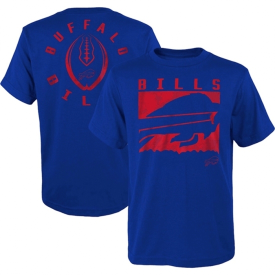 Men's Buffalo Bills Blue Preschool Liquid Camo Logo T Shirt - Jersey