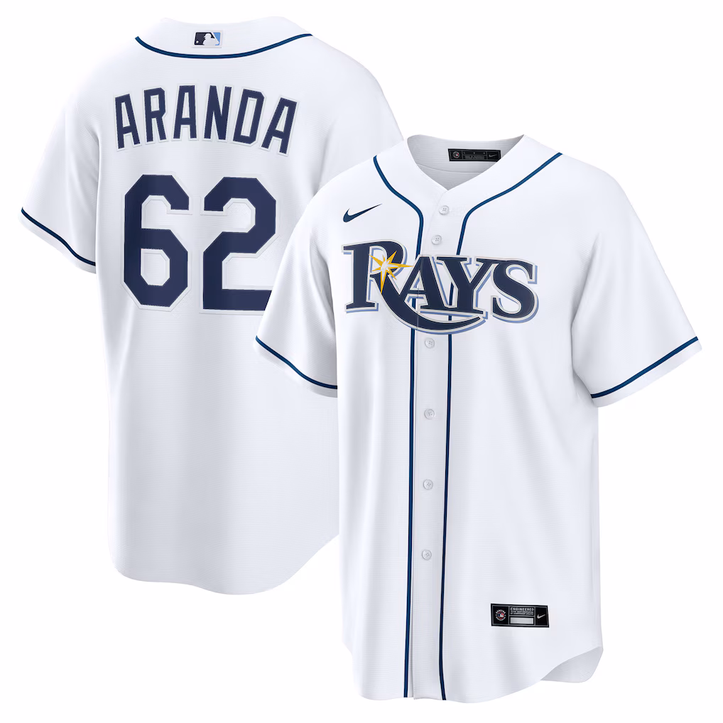 Men's Tampa Bay Rays Jonathan Aranda Nike White Home Replica Jersey - Jersey