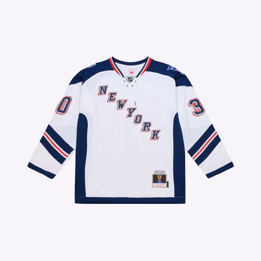 Men's New York Rangers Henrik Lundqvist Mitchell & Ness White 2014 NHL Stadium Series Power Play Jersey - Jersey