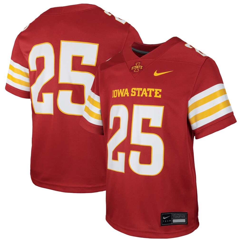 Youth Nike #25 Cardinal Iowa State Cyclones Untouchable Replica Game Jersey - Jersey