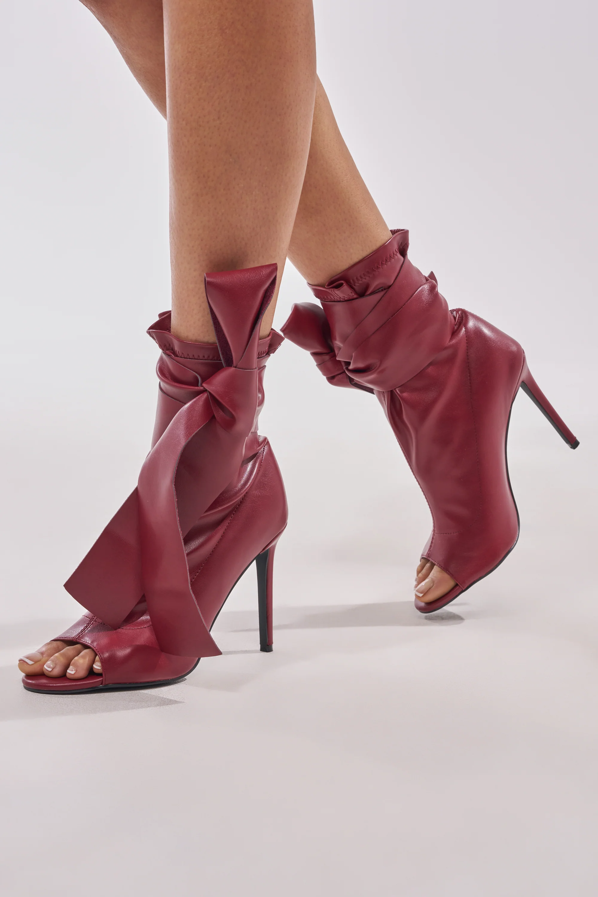 AZALEA WANG KLARICE BURGUNDY STILETTO BOOTIE - Akira Wear