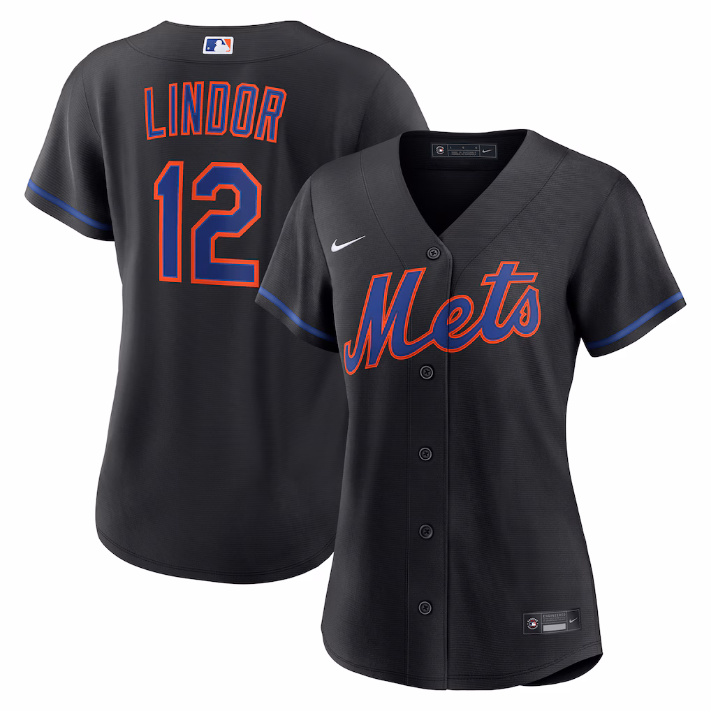 Women's New York Mets Francisco Lindor Nike Black Alternate Replica Jersey - Jersey