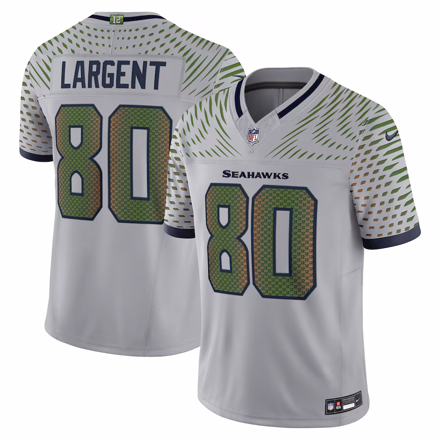 Men's Seattle Seahawks Steve Largent Nike Wolf Gray 2025 Rivalries Collection Retired Player Limited Jersey - Jersey