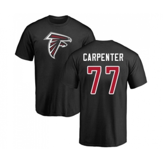 Football Atlanta Falcons #77 James Carpenter Black Name & Number Logo T-Shirt - Jersey