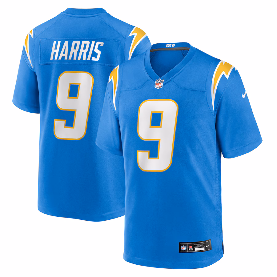 Men's Los Angeles Chargers Tre Harris Nike Powder Blue Team Game Jersey - Jersey