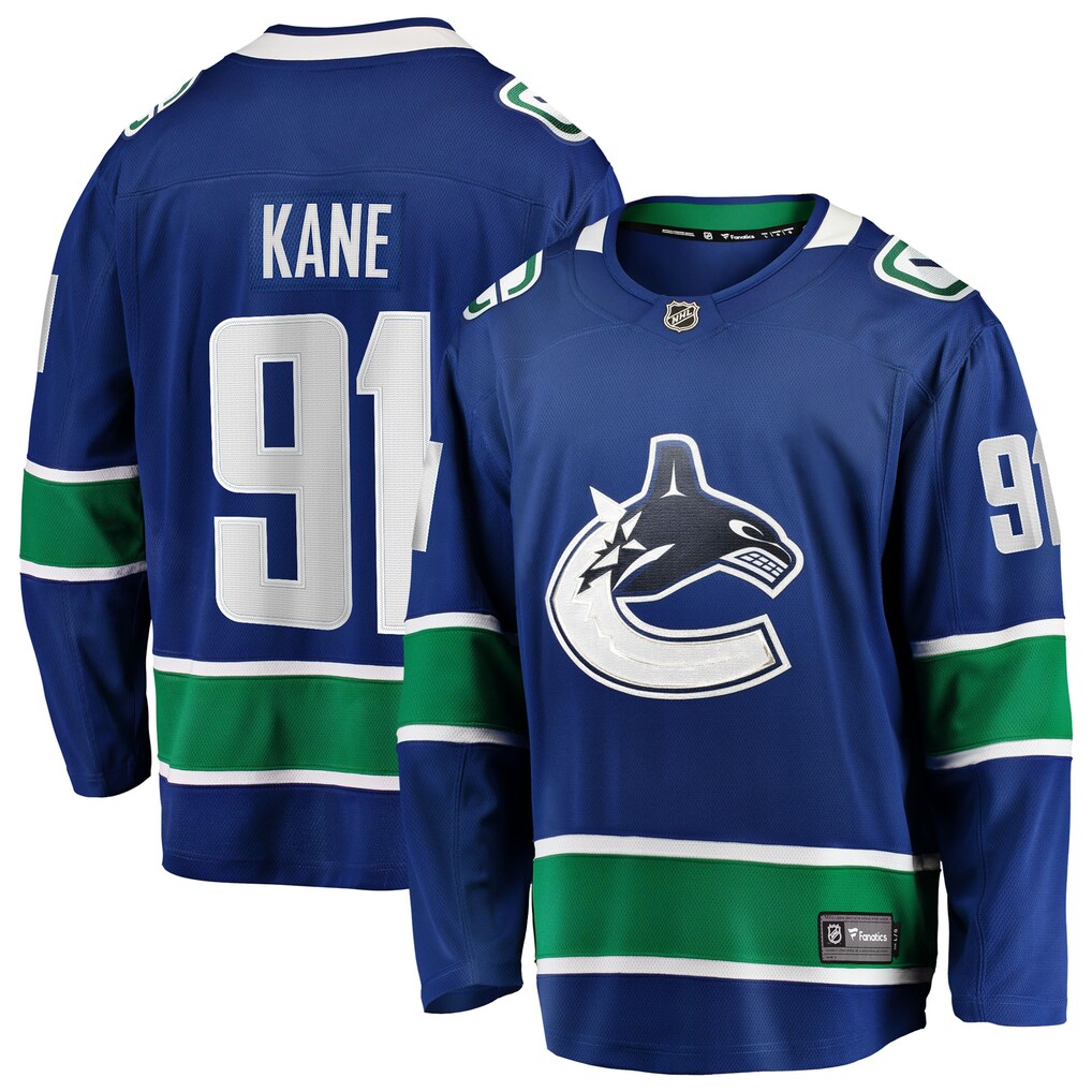 Men's Vancouver Canucks Evander Kane Fanatics Blue Home Breakaway Jersey - Jersey