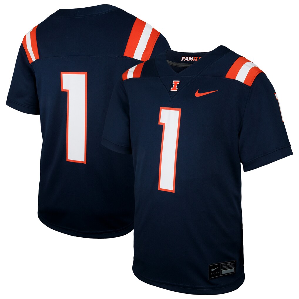 Youth Nike #1 Navy Illinois Fighting Illini Untouchable Replica Game Jersey - Jersey