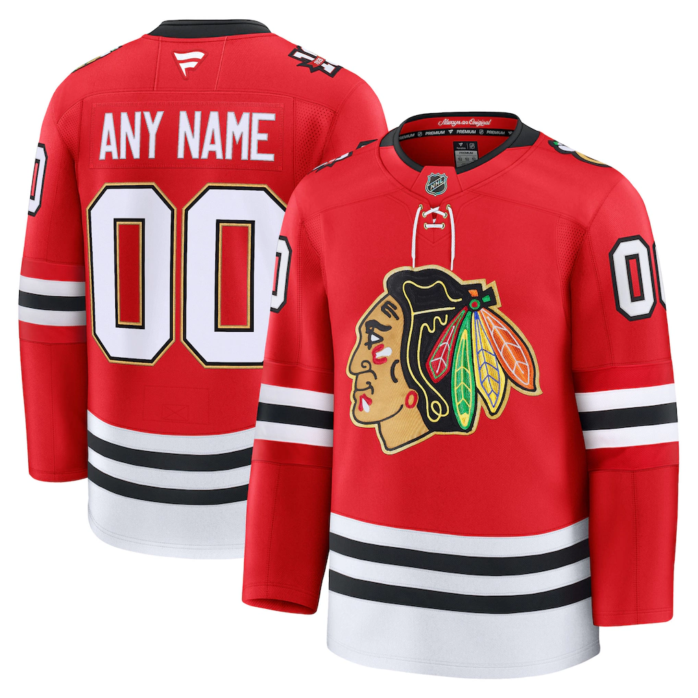 Men's Chicago Blackhawks Fanatics Red Centennial Premium Custom Jersey - Jersey