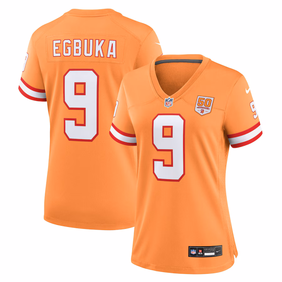 Women's Tampa Bay Buccaneers Emeka Egbuka Nike Creamsicle 50th Season Game Jersey - Jersey