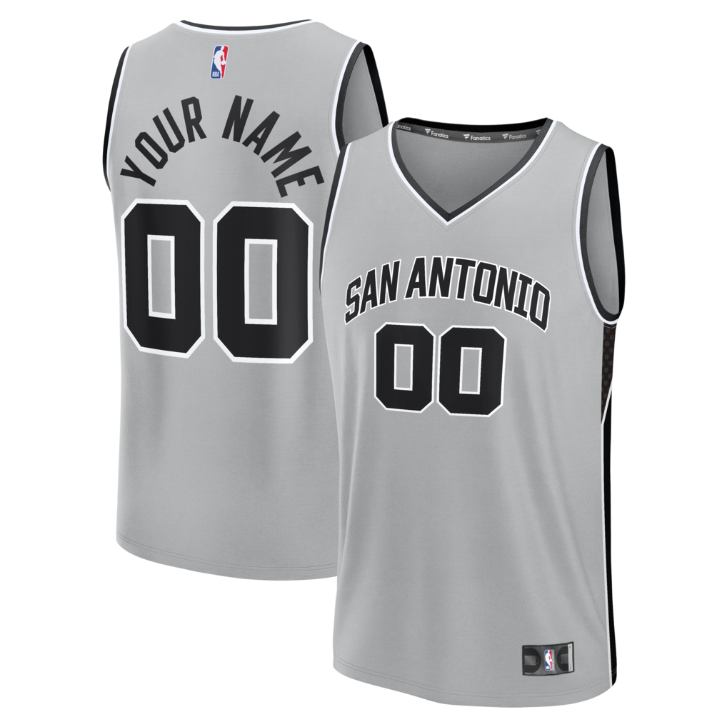 Youth San Antonio Spurs Fanatics Silver Fast Break Custom Jersey - Statement Edition - Jersey
