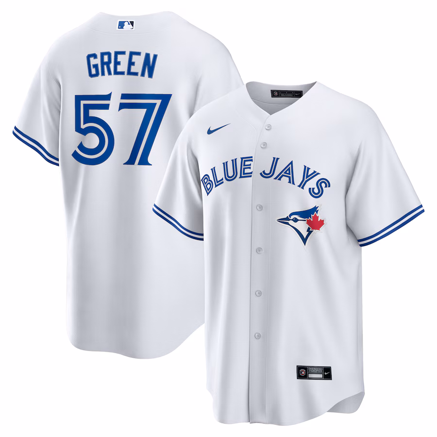 Men's Toronto Blue Jays Chad Green Nike White Home Replica Jersey - Jersey