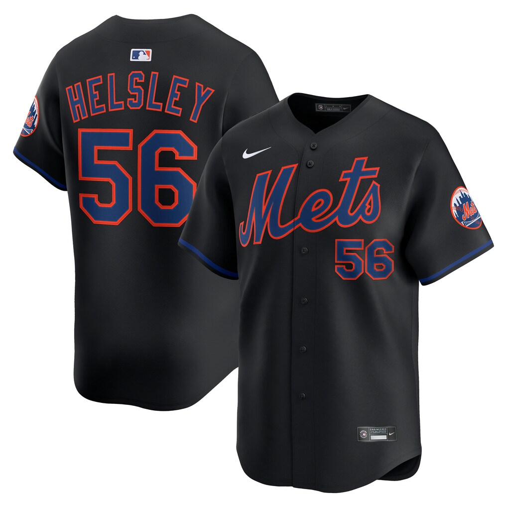 Men's New York Mets Ryan Helsley Nike Black Alternate Limited Player Jersey - Jersey