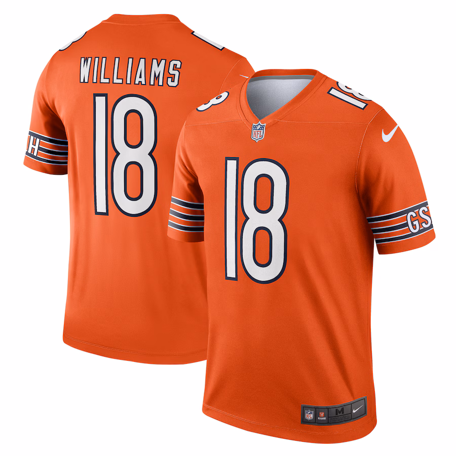 Men's Chicago Bears Caleb Williams Nike Orange Legend Player Performance Top - Jersey