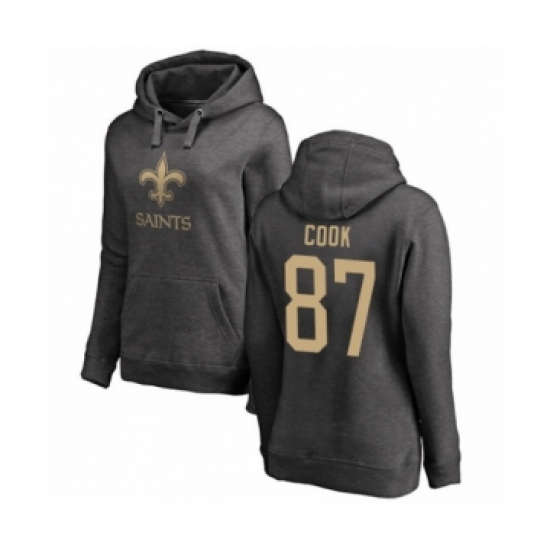 Football Women's New Orleans Saints #87 Jared Cook Ash One Color Pullover Hoodie - Jersey