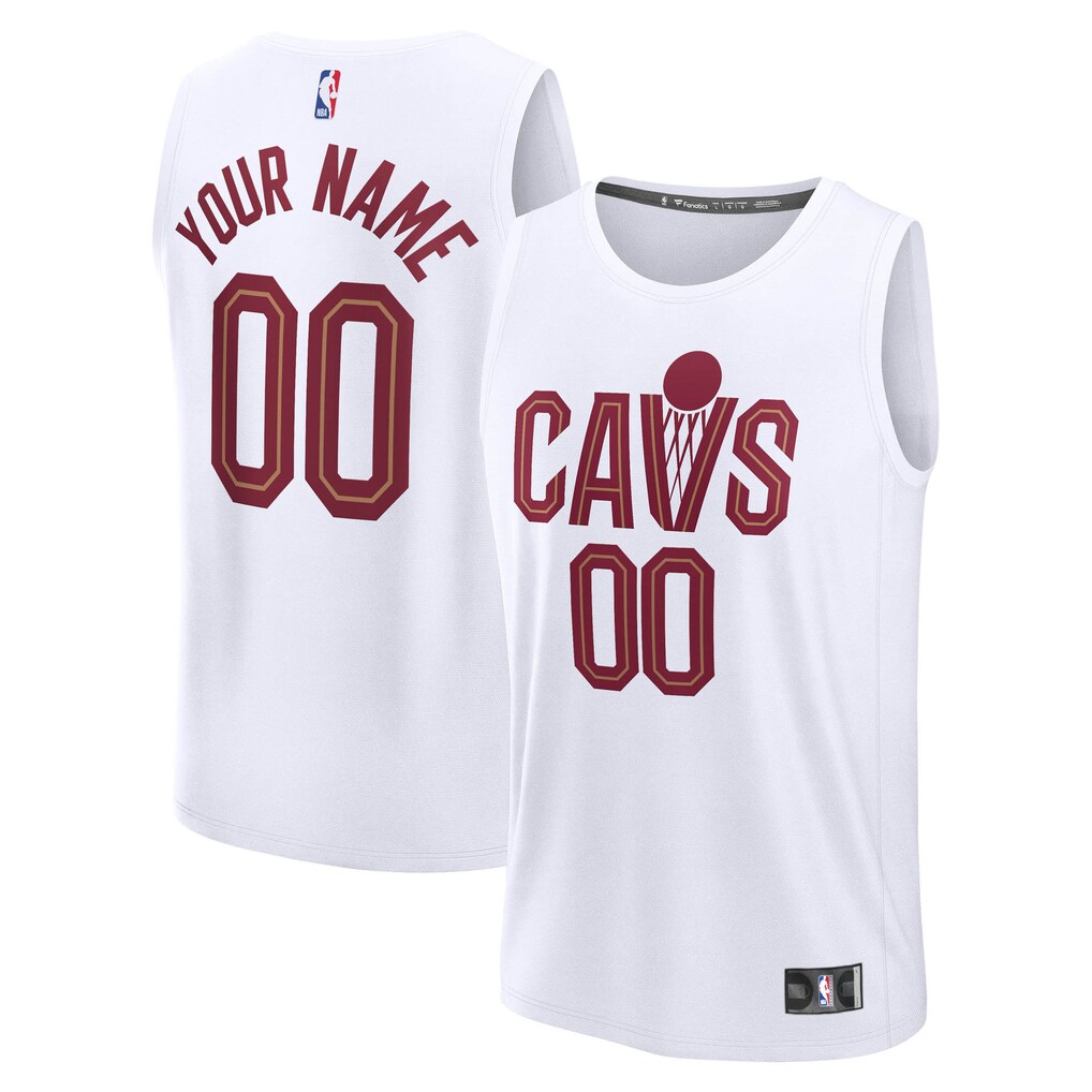 Men's Cleveland Cavaliers Fanatics White Fastbreak Custom Jersey - Association Edition - Jersey