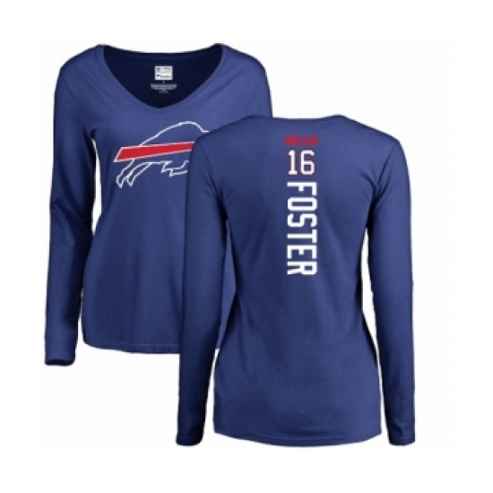 NFL Women's Nike Buffalo Bills #16 Robert Foster Royal Blue Backer Long Sleeve T-Shirt - Jersey