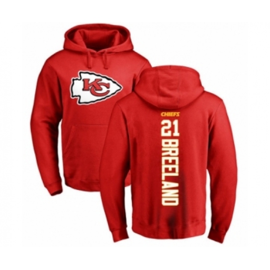Football Kansas City Chiefs #21 Bashaud Breeland Red Backer Pullover Hoodie - Jersey