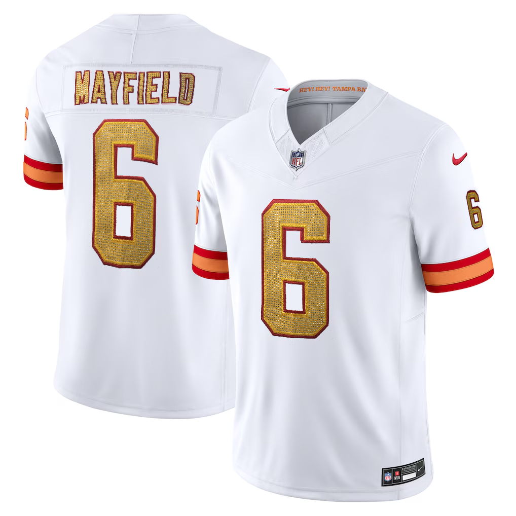 [Diamond-Studded Collector's Edition] Baker Mayfield '76 Tampa Bay Buccaneers  Vapor F.U.S.E. Player Limited Jersey - White - Jersey