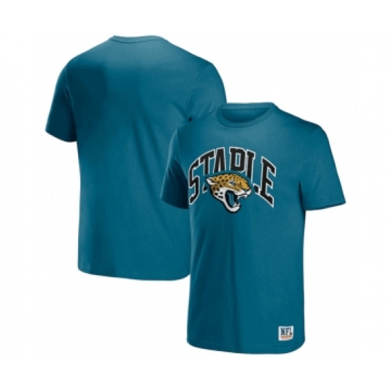Men's Jacksonville Jaguars x Staple Teal Logo Lockup T-Shirt - Jersey