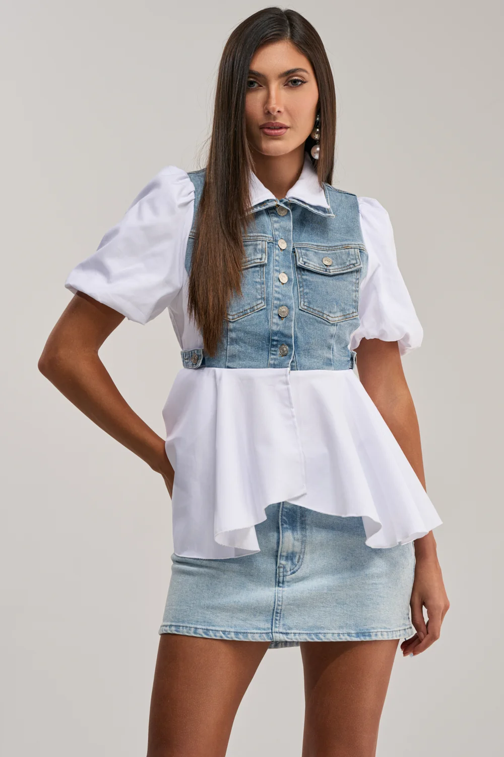 HOPELESS ROMANTIC DENIM BLOUSE - Akira Wear