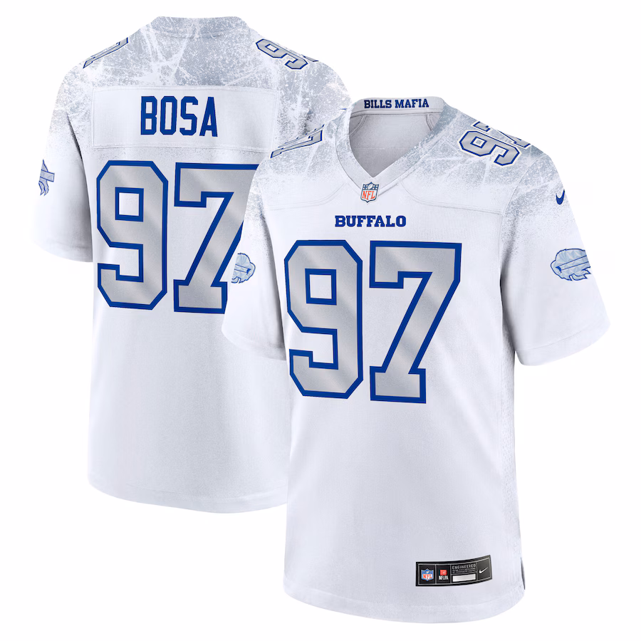 Men's Buffalo Bills Joey Bosa Nike White 2025 Rivalries Collection Game Jersey - Jersey