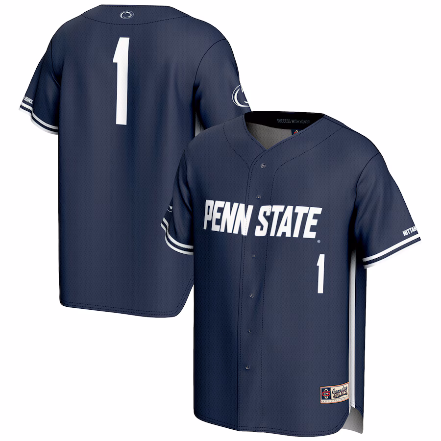 Men's GameDay Greats #1 Navy Penn State Nittany Lions Lightweight Baseball Fashion Jersey - Jersey