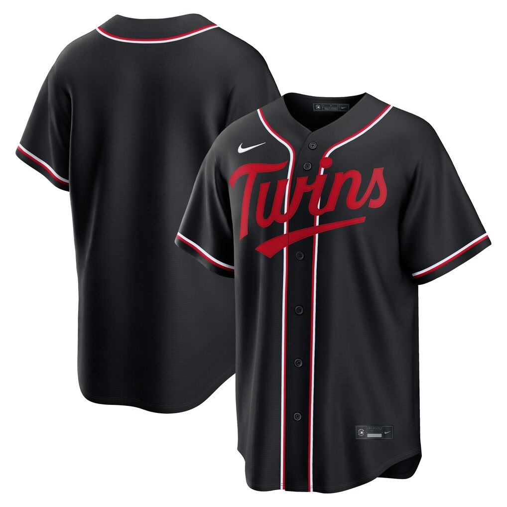Men's Minnesota Twins  Nike Fashion Replica Black Out Jersey - Jersey