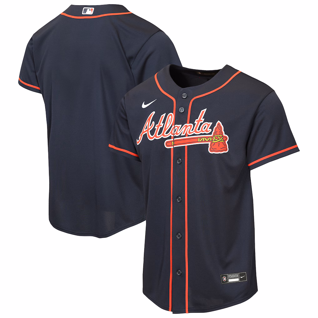 Youth Atlanta Braves Nike Navy Alternate Replica Jersey - Jersey
