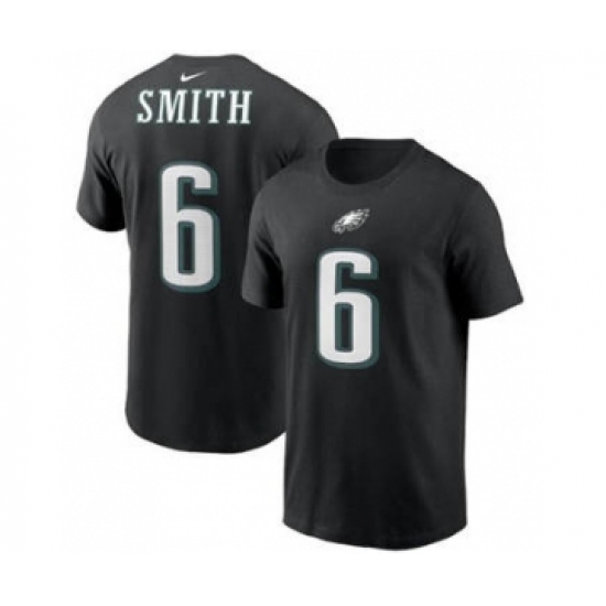 Men's Philadelphia Eagles #6 DeVonta Smith 2021 Black Football Draft First Round Pick Player Name & Number T-Shirt - Jersey