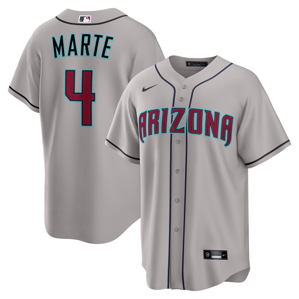 Men's  Arizona Diamondbacks Ketel Marte Nike Gray Road Replica Jersey - Jersey