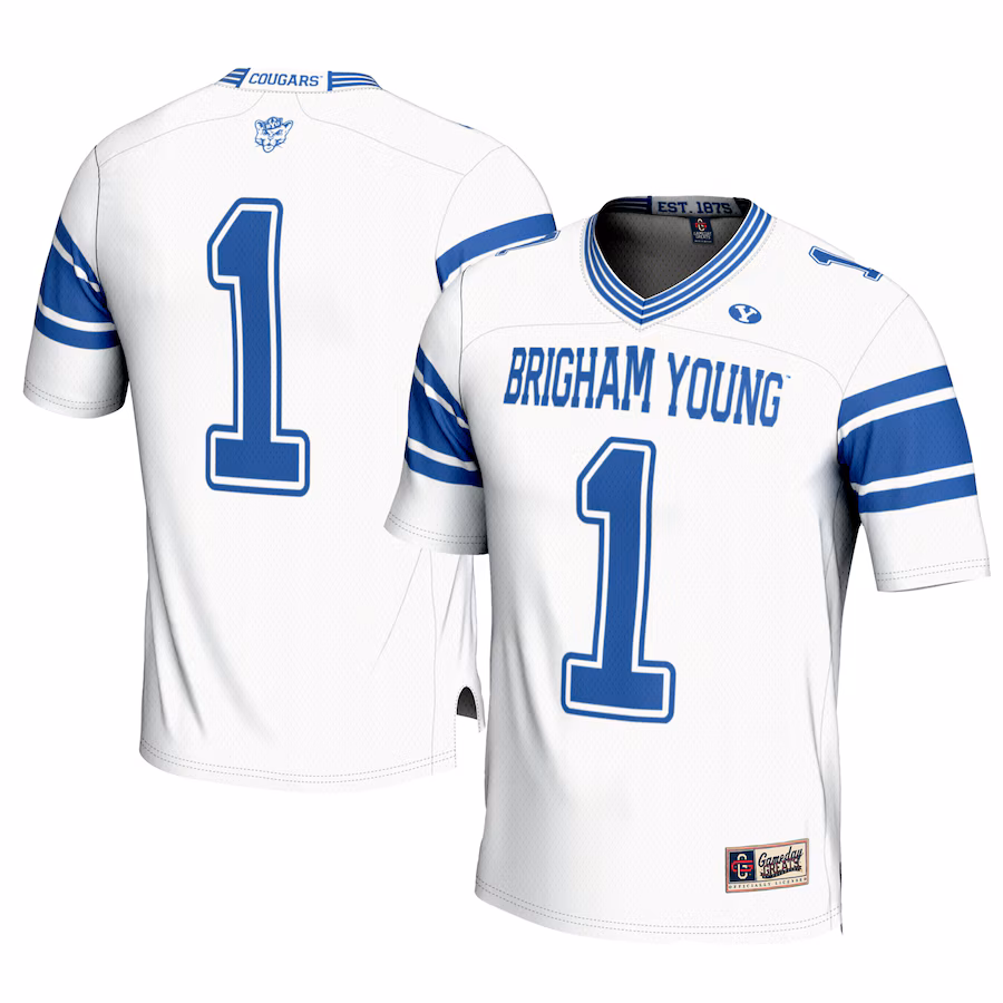 Men's GameDay Greats #1 White BYU Cougars Football Jersey - Jersey