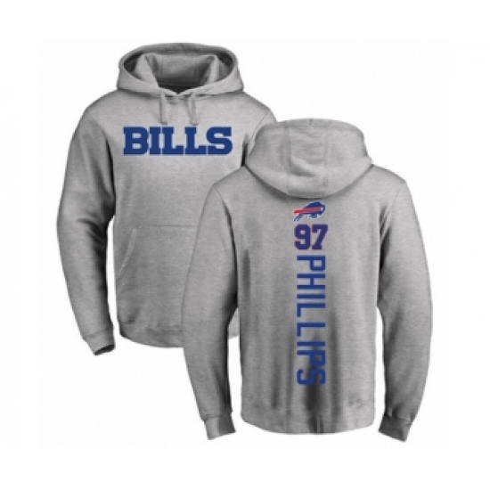 Football Buffalo Bills #97 Jordan Phillips Ash Backer Pullover Hoodie - Jersey