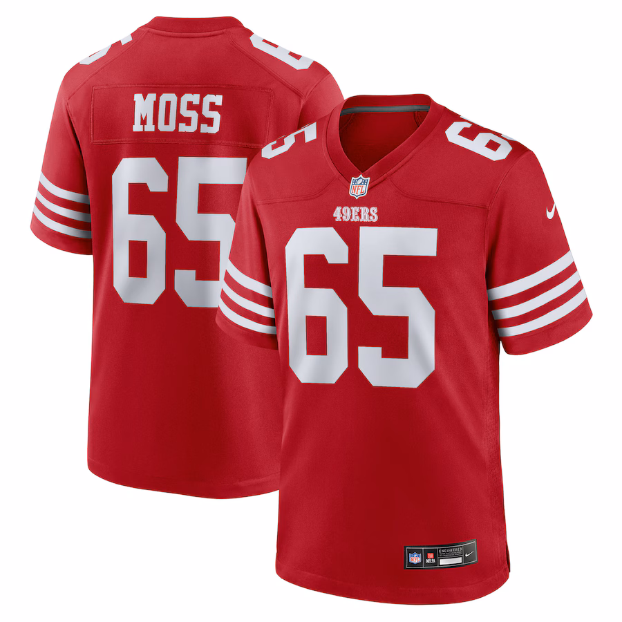 Men's San Francisco 49ers Drew Moss Nike Scarlet Team Game Jersey - Jersey