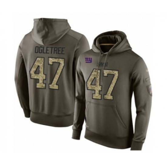 Football Men's New York Giants #47 Alec Ogletree Green Salute To Service Pullover Hoodie - Jersey