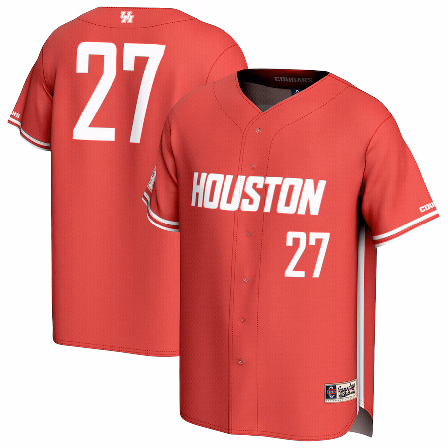Adult GameDay Greats #27 Red Houston Cougars Lightweight Collegiate Baseball Fashion Jersey - Jersey