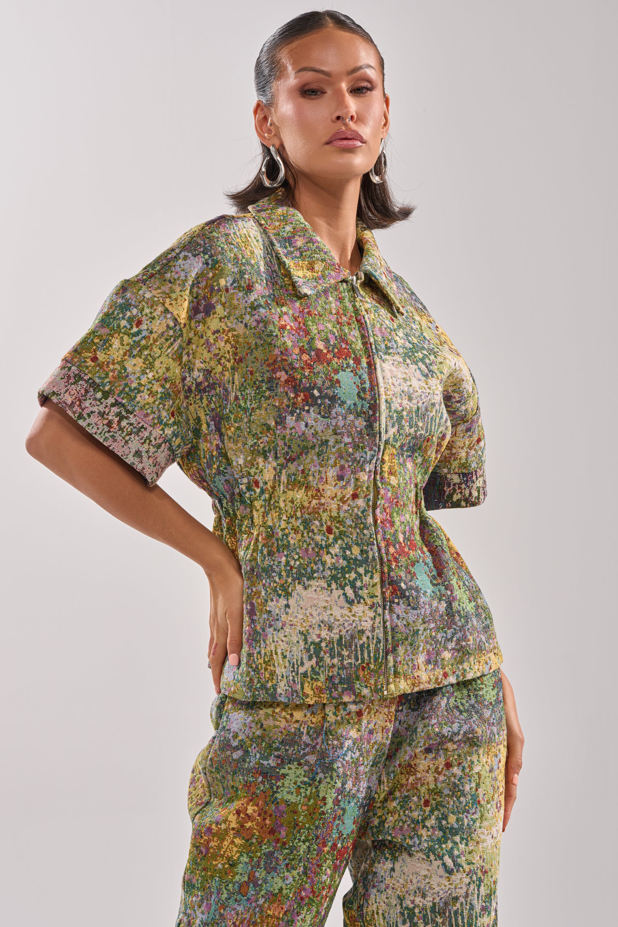 DEEP IN THE SEA BROCADE BLOUSE - Akira Wear