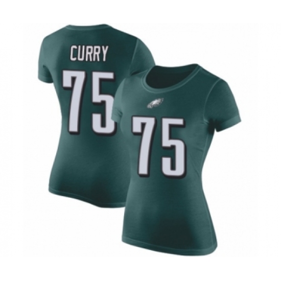 Women's Philadelphia Eagles #75 Vinny Curry Green Rush Pride Name & Number T-Shirt - Jersey
