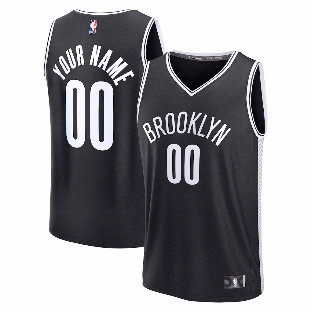 Men's Brooklyn Nets Fanatics Black Fast Break Custom Jersey - Icon Edition - Jersey