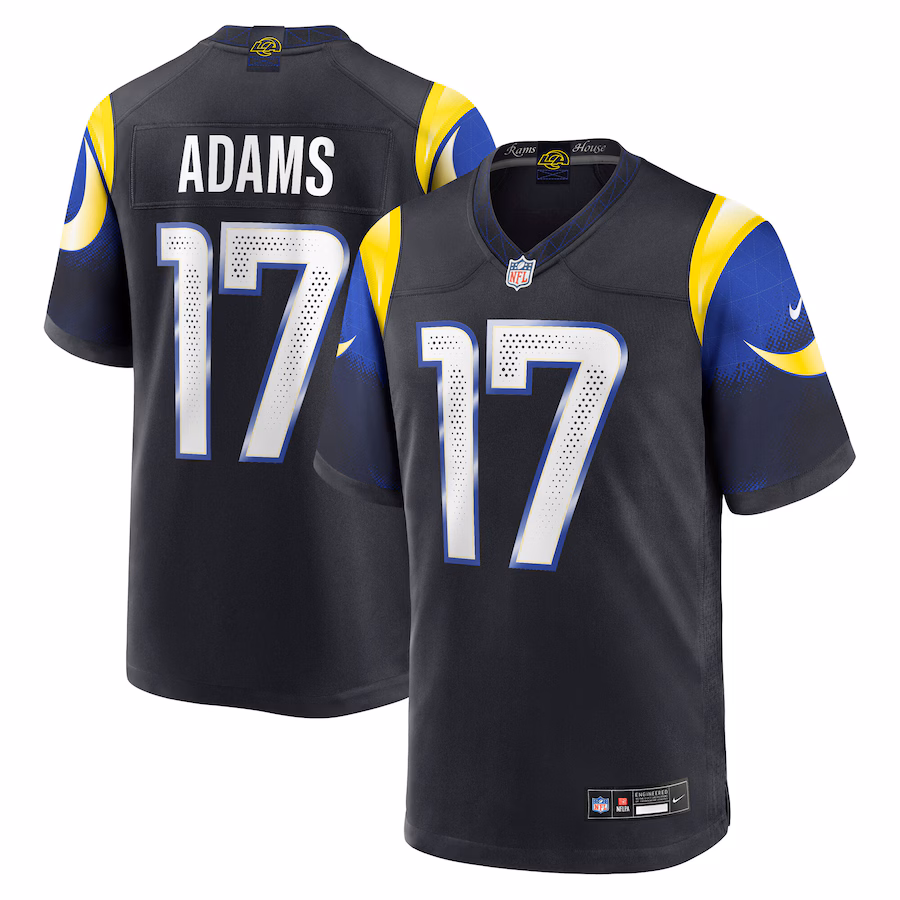 Men's Los Angeles Rams Davante Adams Nike Midnight Blue 2025 Rivalries Collection Game Jersey - Jersey